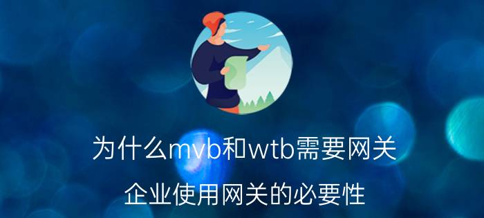 为什么mvb和wtb需要网关 企业使用网关的必要性